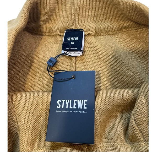 STYLEWE Wide Leg Ankle Pants, Elastic Waist, Mustard Yellow, Women’s, Size 1X - Picture 11 of 12